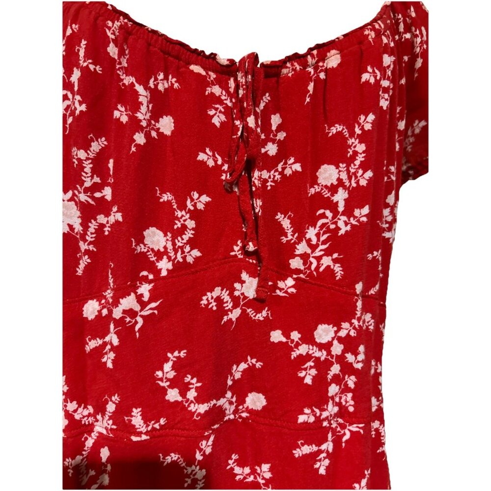 Abercrombie Fitch Floral Dress Puff Sleeves Smocking Peasant Milkmaid Dress XL - Picture 3 of 12